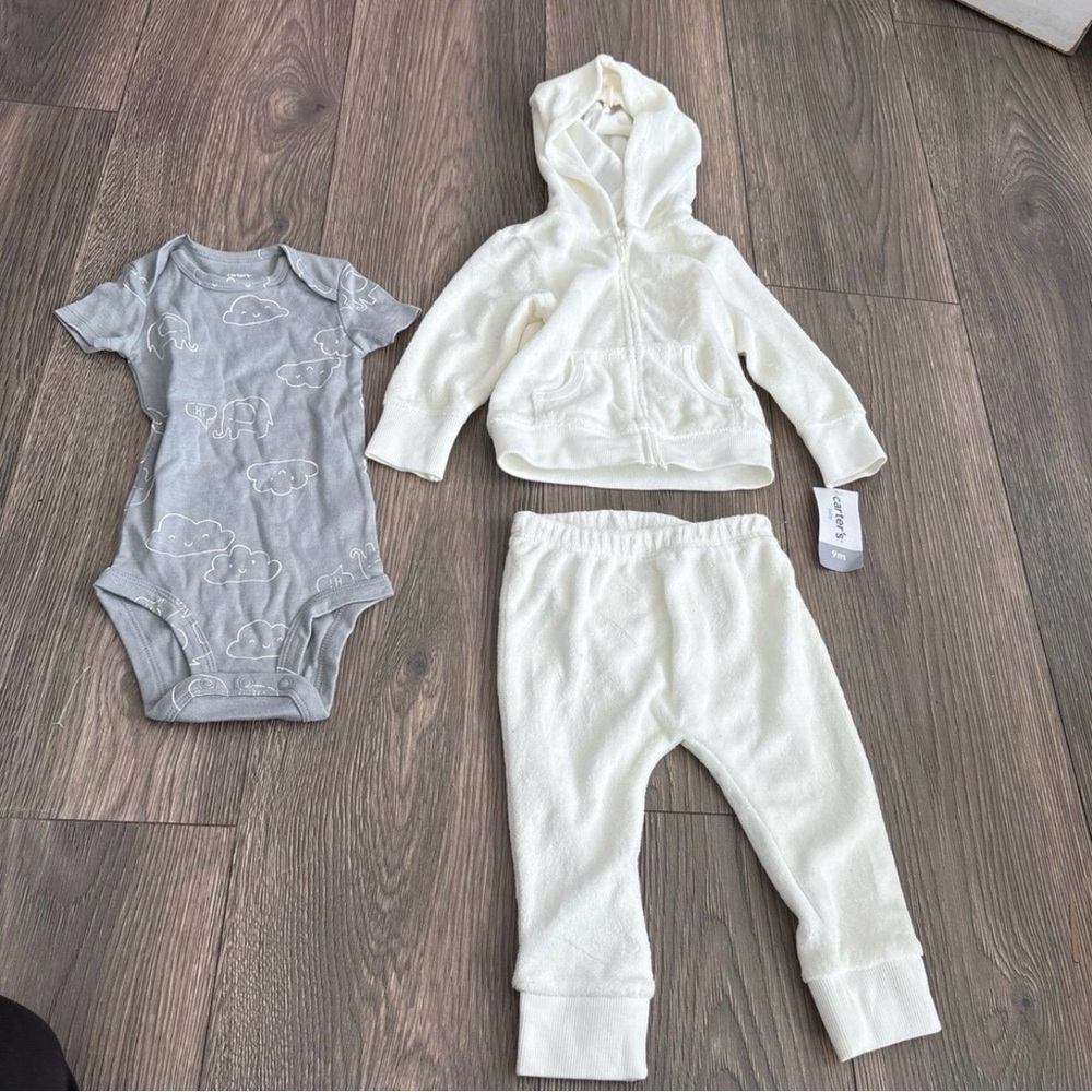 Carter's Terry Cloth White Cloud 3 Piece Set